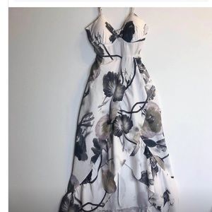 Floral high low midi dress small
